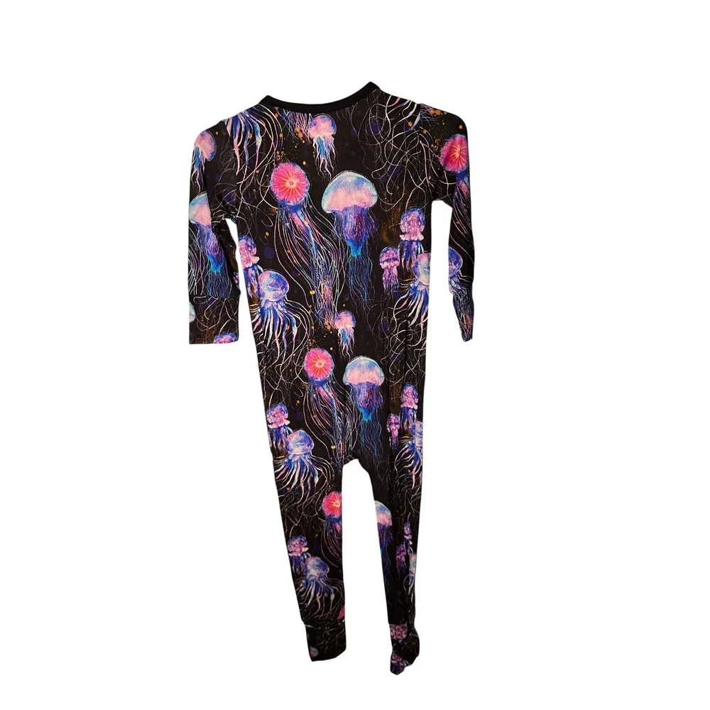 Little Snuggles Bamboo Viscose Jellyfish Sleeper Pajamas Black Pink Purple 3T